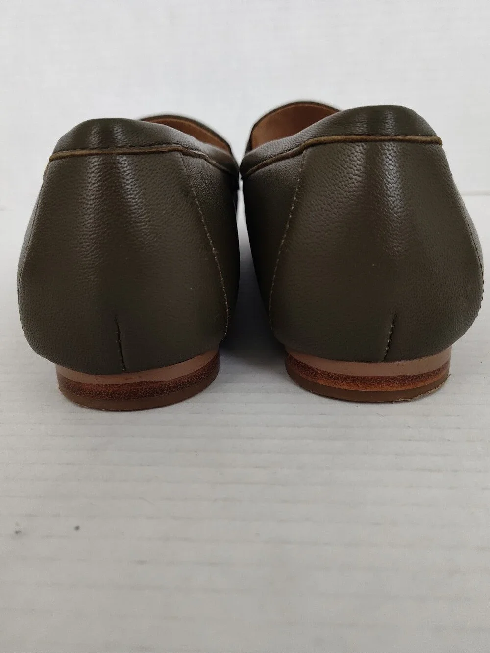 Talbots Ryan Bit Soft Nappa Leather Loafers Size 9.5 Olive Green Slip on Shoes